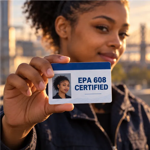 An EPA 608 certification card